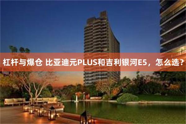 杠杆与爆仓 比亚迪元PLUS和吉利银河E5，怎么选？