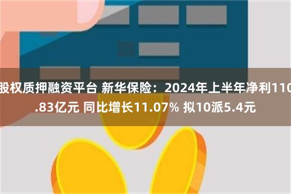 股权质押融资平台 新华保险：2024年上半年净利110.83亿元 同比增长11.07% 拟10派5.4元