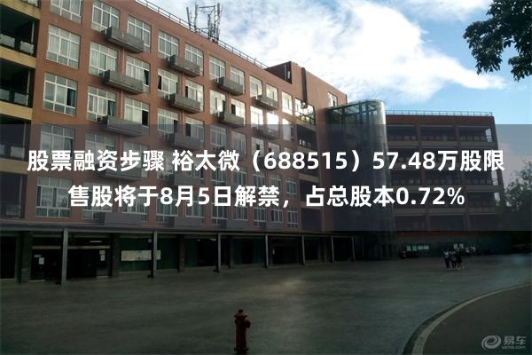 股票融资步骤 裕太微（688515）57.48万股限售股将于8月5日解禁，占总股本0.72%