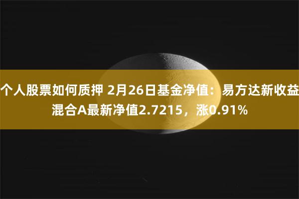 个人股票如何质押 2月26日基金净值：易方达新收益混合A最新净值2.7215，涨0.91%